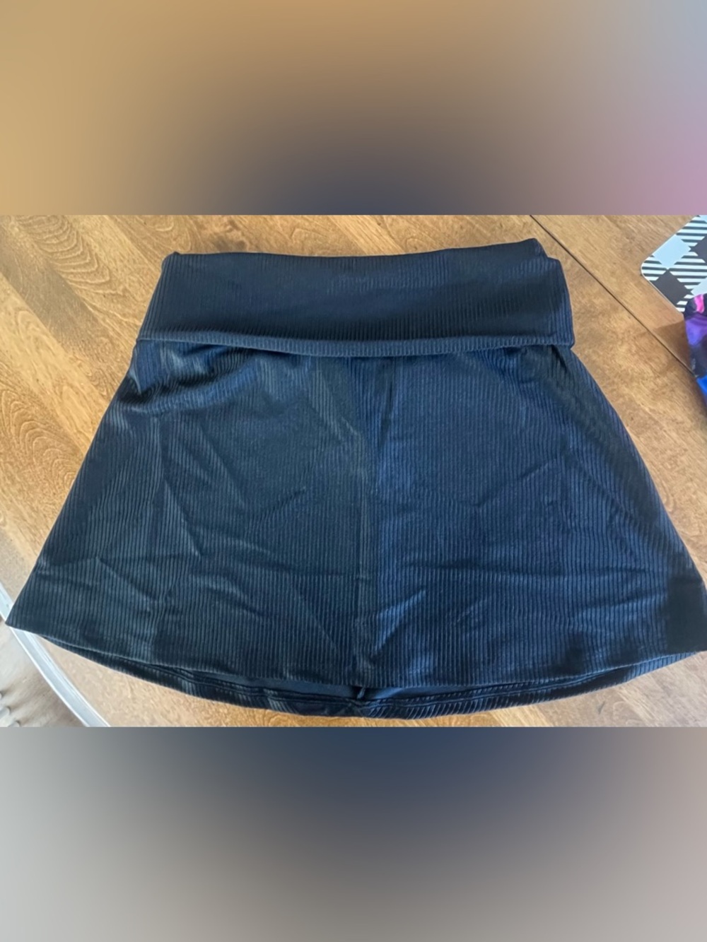 Victoria's Secret PINK Black Ribbed Swim Skirt Cover-Up